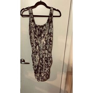 Tarte Gray SnakeSkin Print Gray Dress Ruched Sides SZ  S